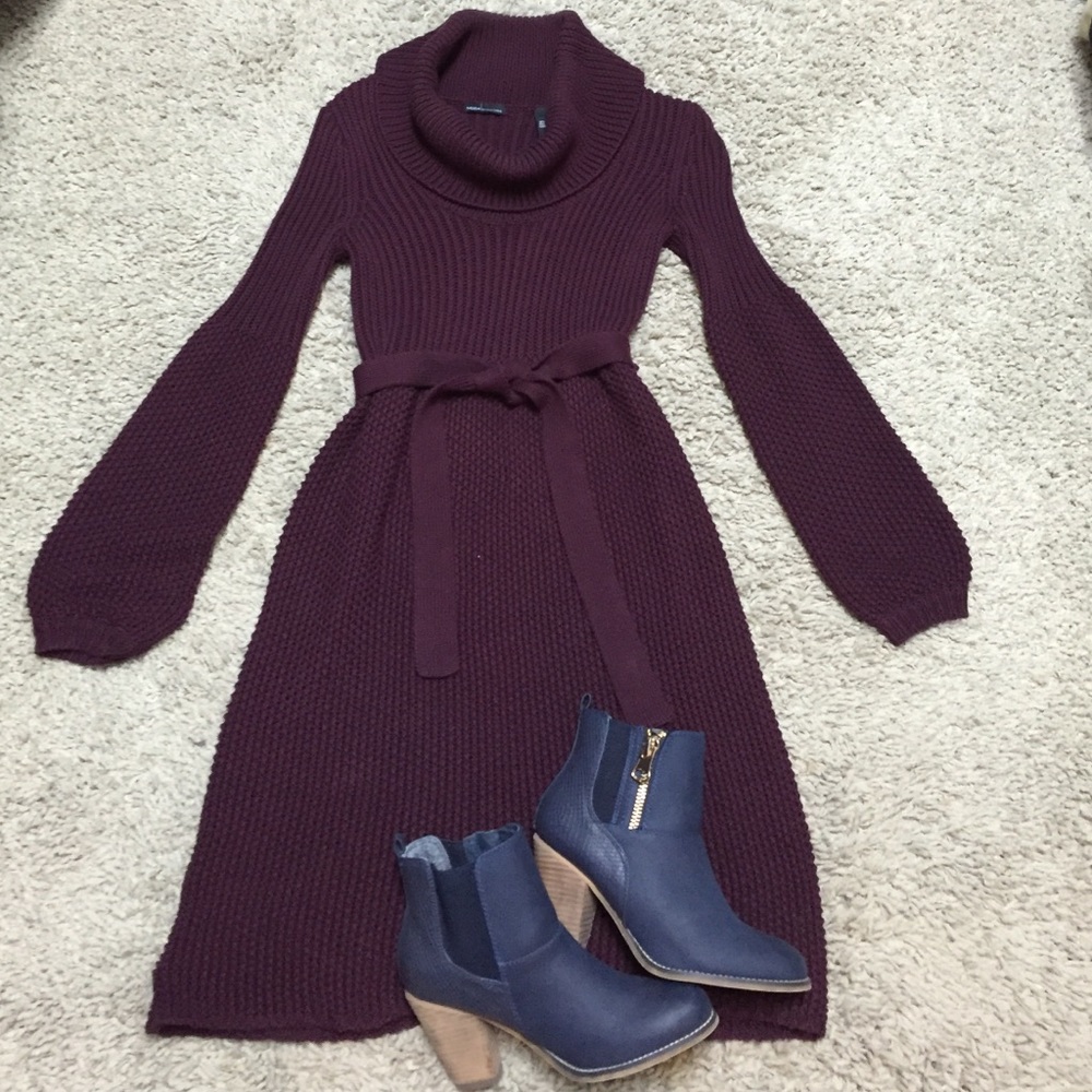 Classy cowl neck sweater dress